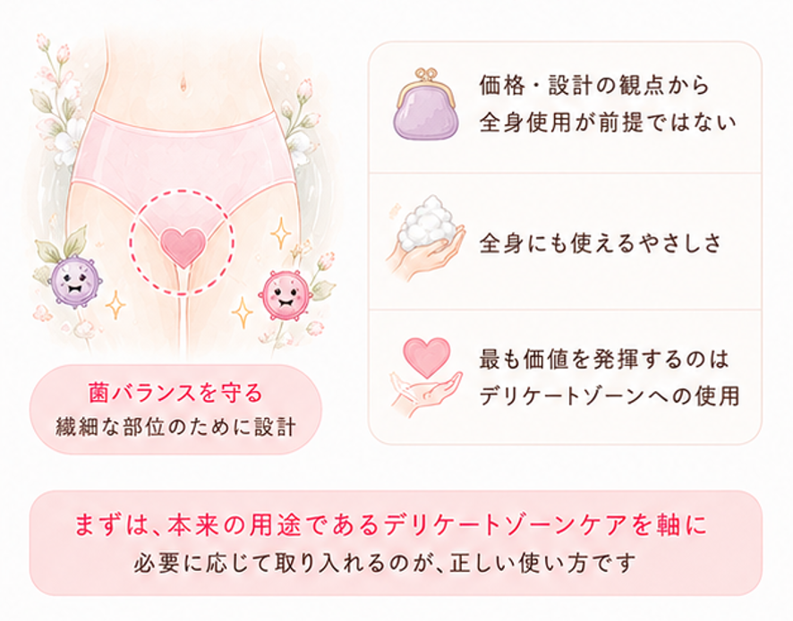 繊細な部位のためのソープ